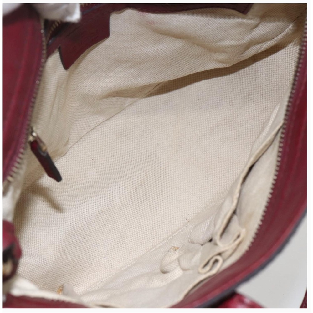 GUCCI Microguccissima Bree Tote Bordeaux Red Leather Handbag Authenticated - Picture 5 of 16